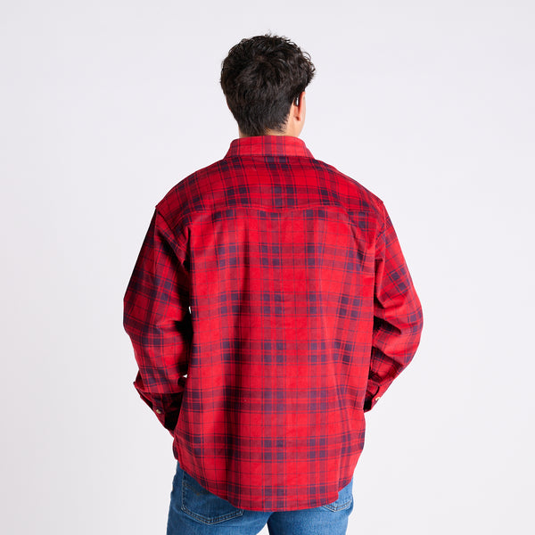 Western Prep Corduroy Flannel in Red