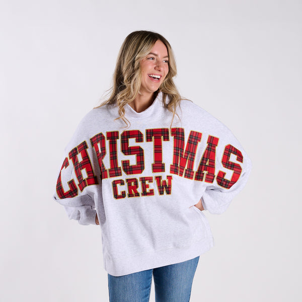 Christmas Crew Plaid Mockneck Sweatshirt