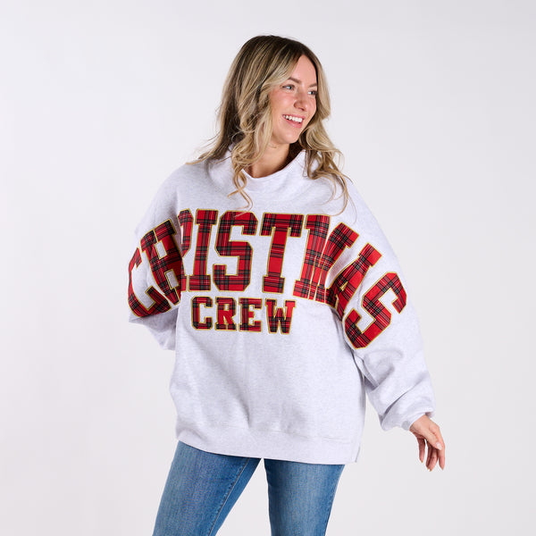 Christmas Crew Plaid Mockneck Sweatshirt