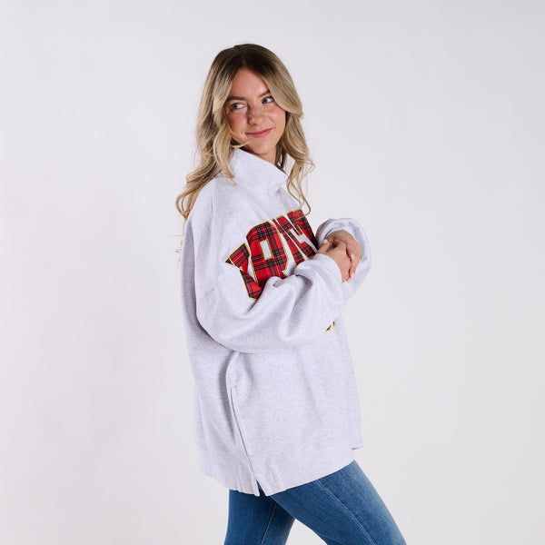 Christmas Crew Plaid Mockneck Sweatshirt