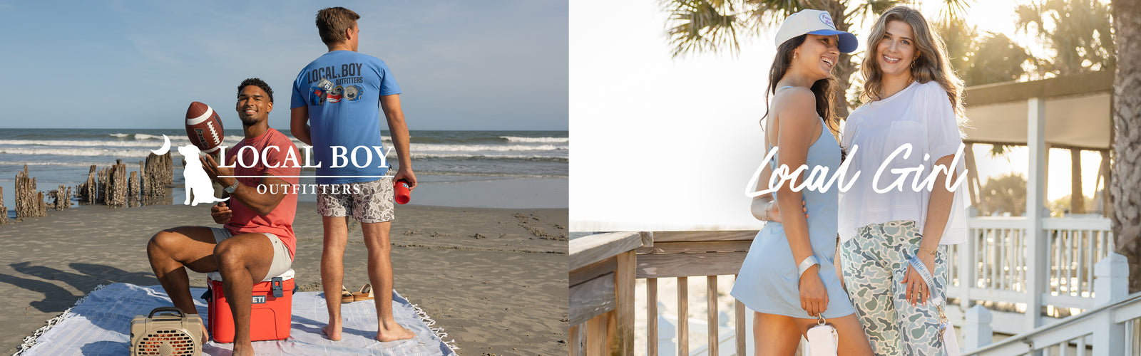 Hero image for website promoting both Local Boy and Local Girl. 