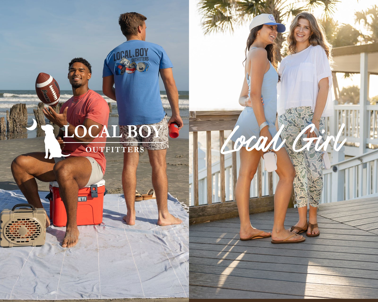 Hero image for website promoting both Local Boy and Local Girl. 