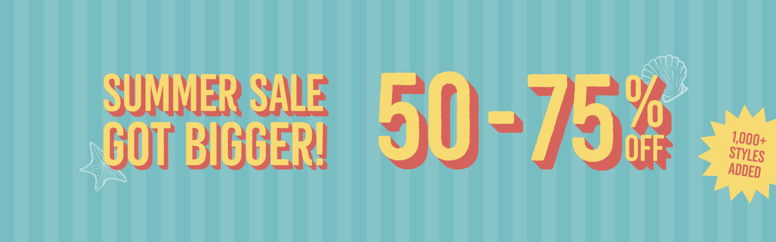 Summer Sale Git Bigger Shop 50-75% Off