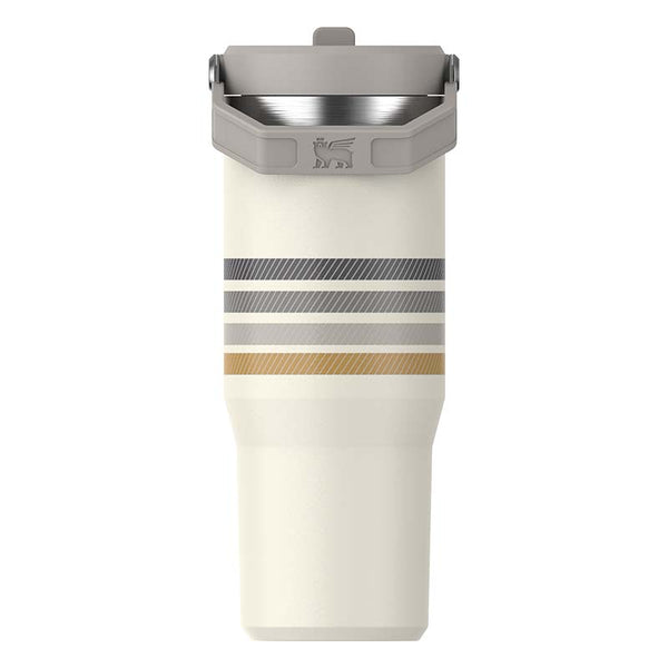 The 30oz IceFlow Flip Straw Tumbler in Cream Ash Stripe