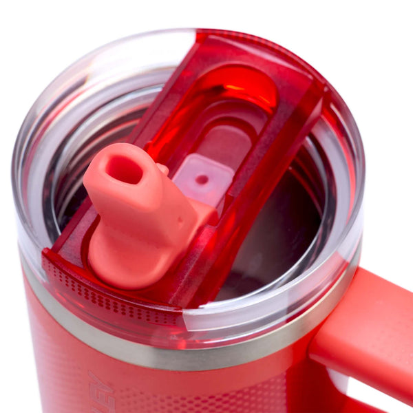 The 14oz The Quencher ProTour Flip Straw Tumbler in Hot Coral