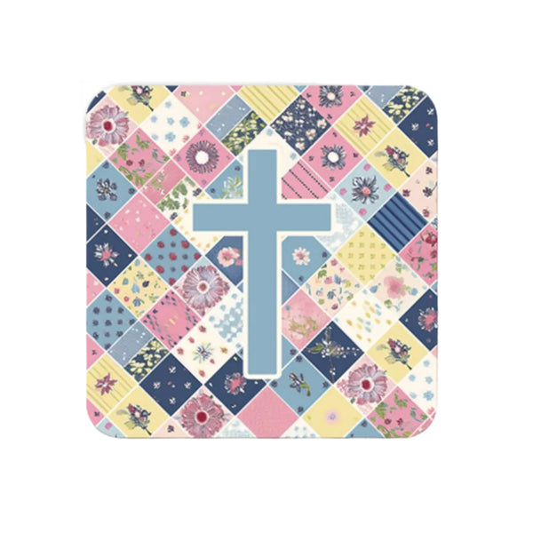 Tap To Pray Patchwork Cross Sticker