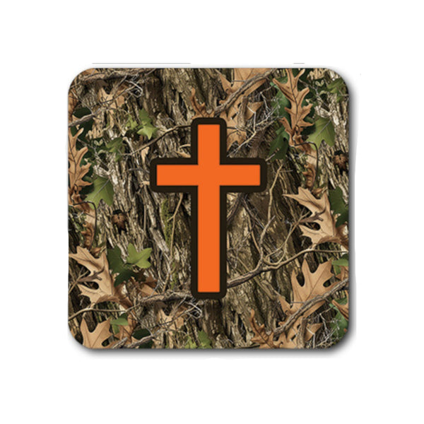 Tap To Pray Evergreen Camo Cross Sticker