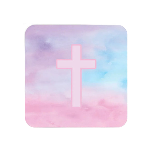 Tap To Pray Cotton Candy Cross Sticker