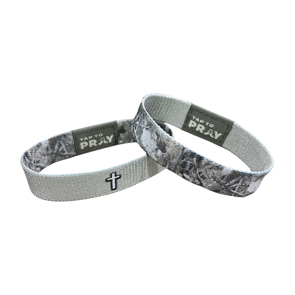 Tap To Pray Wristband in Forest Camo Smoke