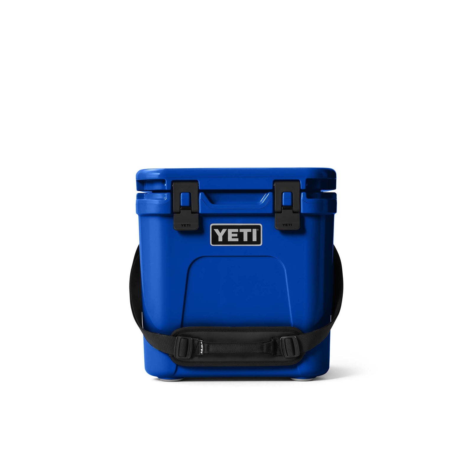 Blue YETI cooler bag on a white background
