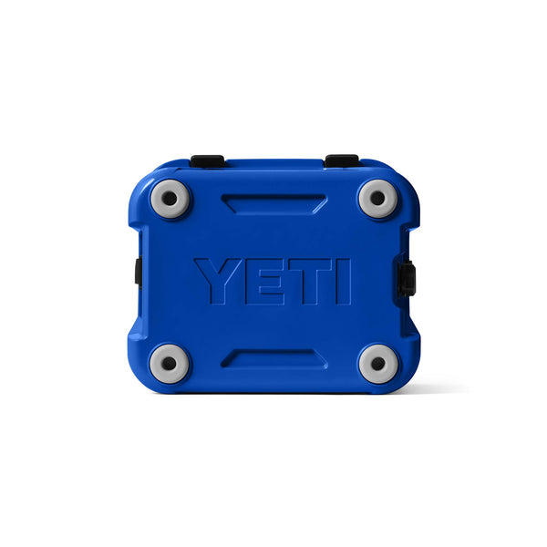 Blue YETI cooler on a white background