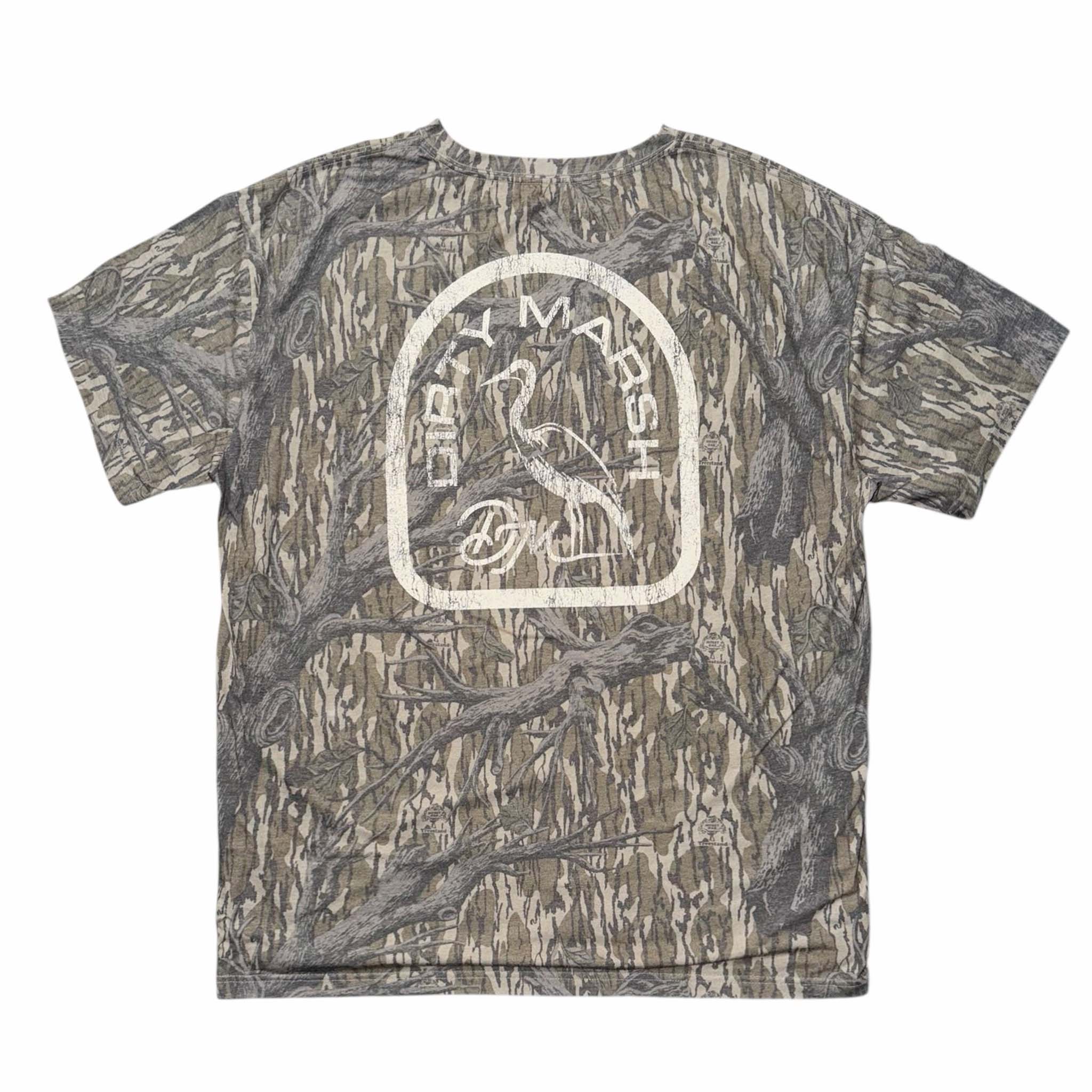 Khaki Backshore Logo Washed Out Short Sleeve T-Shirt Treestand Camo