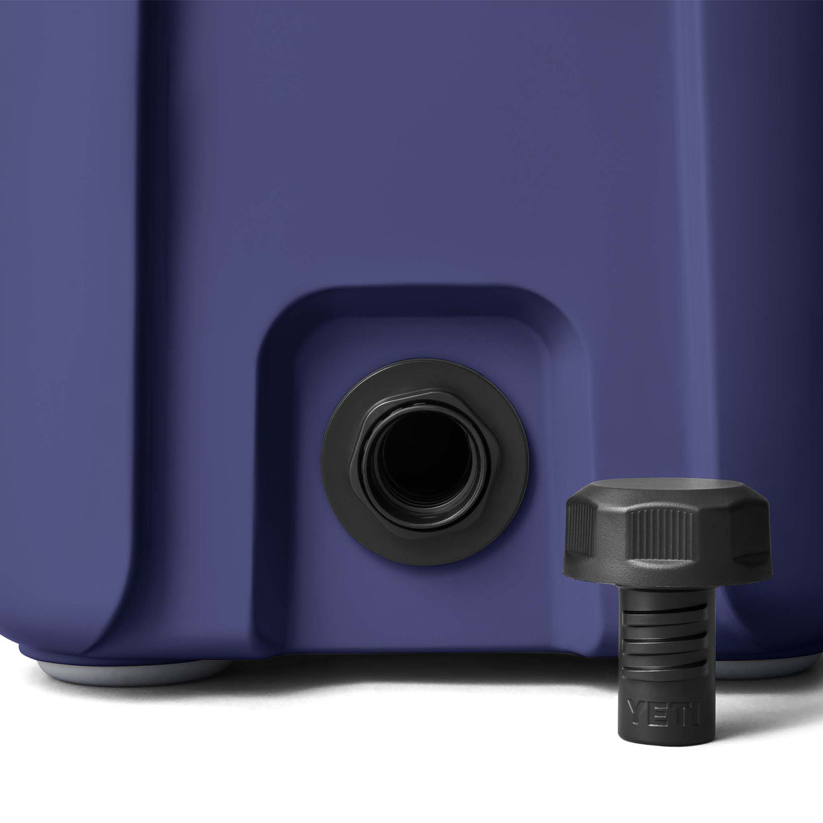 close up of side drain with screw in cap removed of Moon Dust Roadie 15 Cooler 