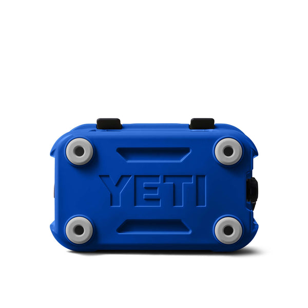 Blue YETI cooler on a white background