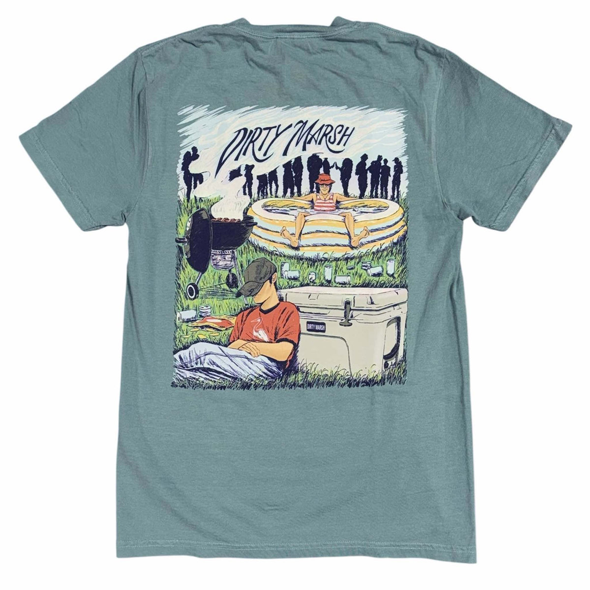 Dirty Marsh Outfitters Hood Eats Short Sleeve T-Shirt in Ice Blue