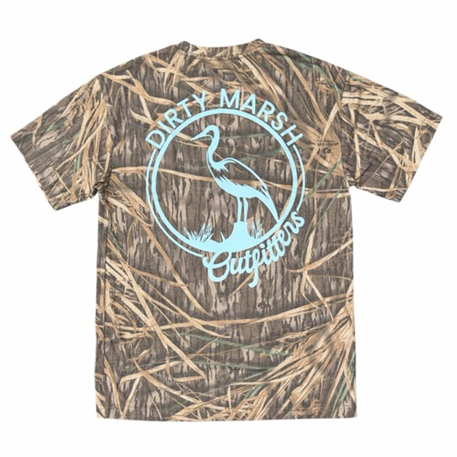 Teal Dirty Marsh Logo Short Sleeve T-Shirt in Shadowgrass