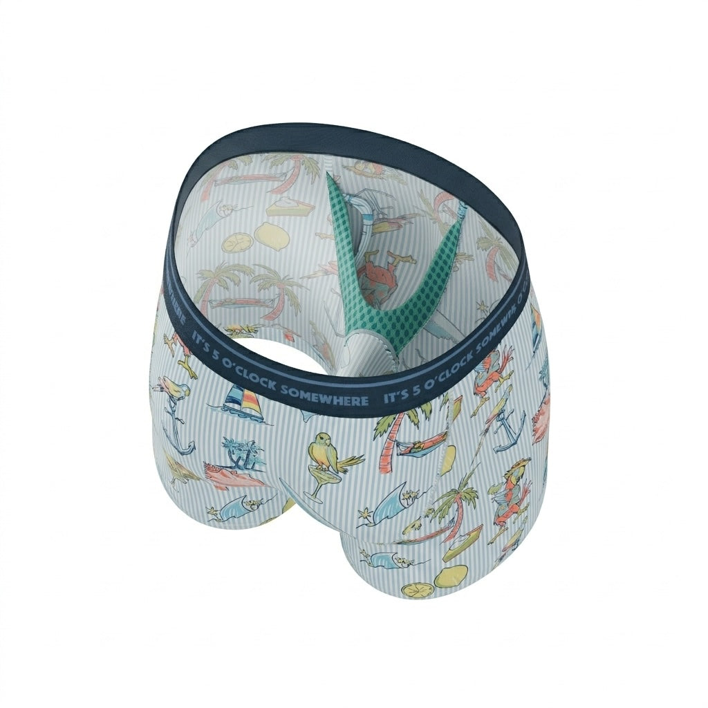 Men's underwear with a colorful pattern on a white background