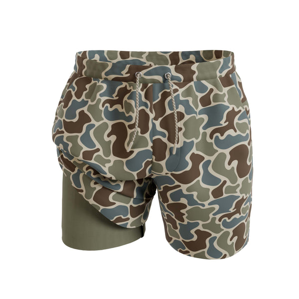 The Blenders Duck Camo 5-inch Hammock Pouch Lined Swim Shorts