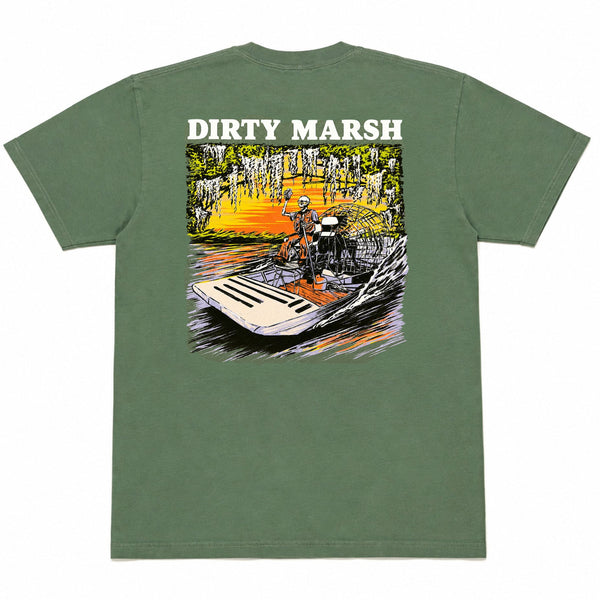 Skelly On Da Bayou Short Sleeve T-Shirt in Light Green