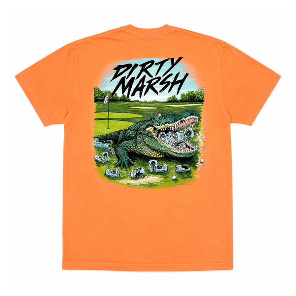 Greenside Gator Short Sleeve T-Shirt in Neon Cantalope