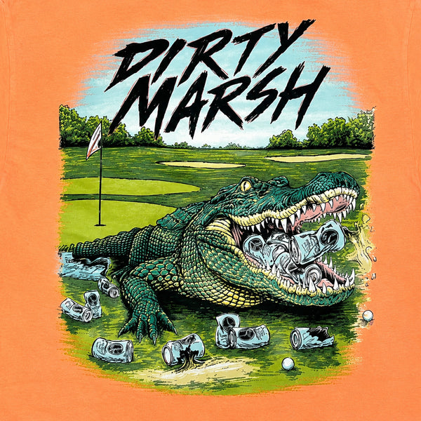 Greenside Gator Short Sleeve T-Shirt in Neon Cantalope