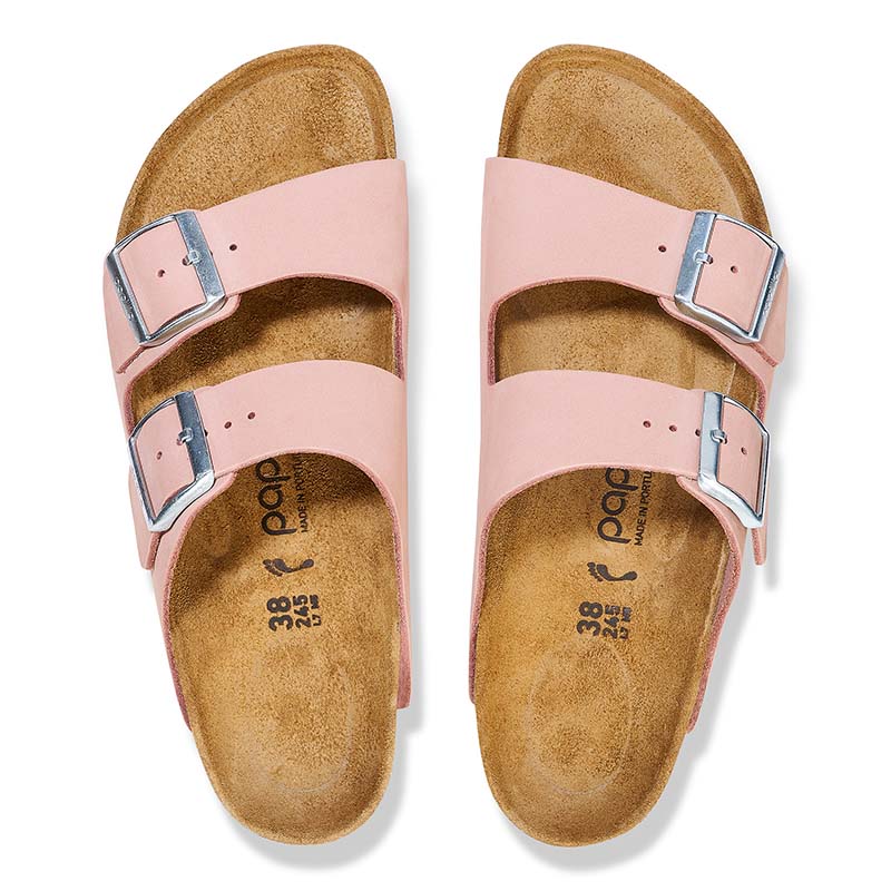 Arizona Flex Platform Leather Sandals in Soft Pink