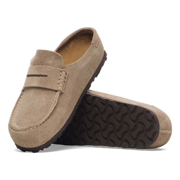 Birkenstock Men's Naples Suede Leather Clog in Taupe