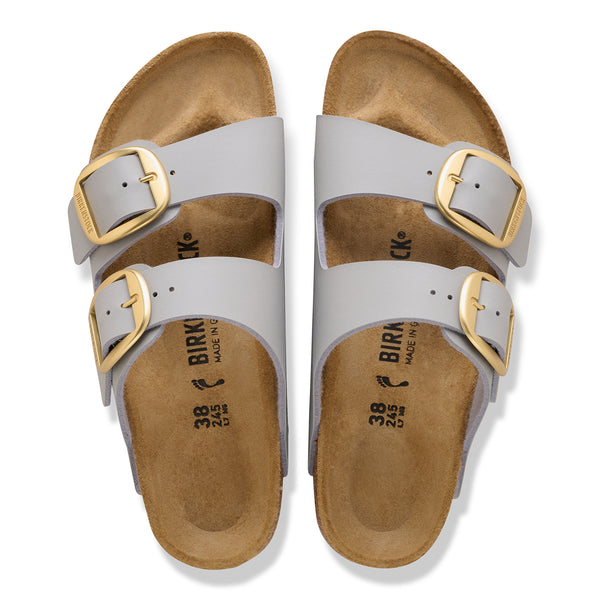 Women's Arizona Birko-Flor Big Buckle Sandals in Stone Coin