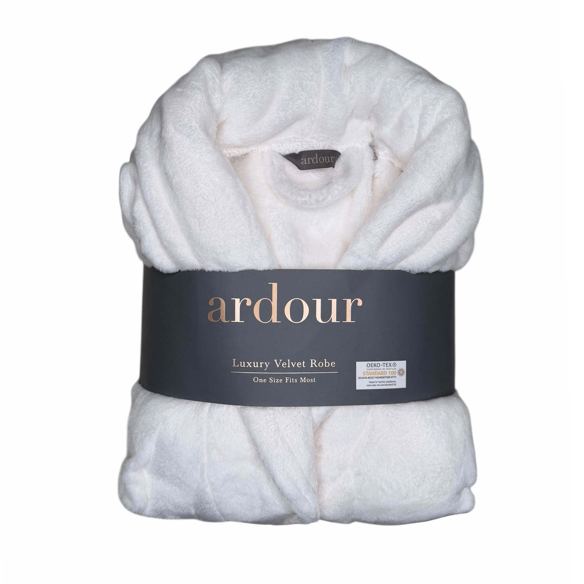 Mosaic Bath Velvet Robe in Cream