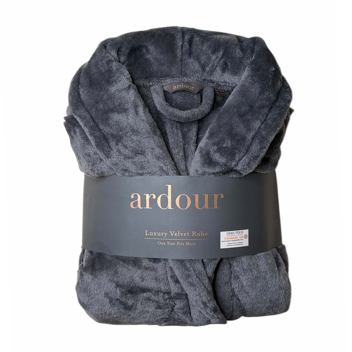 Mosaic Bath Velvet Robe in grey