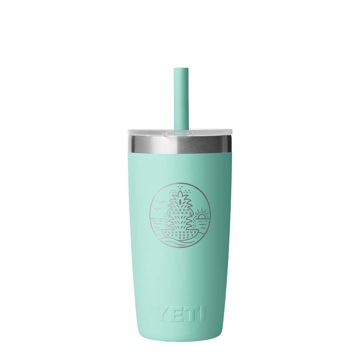 Seafoam Pineapple Fountain Rambler 10oz Tumbler with Silicone Straw
