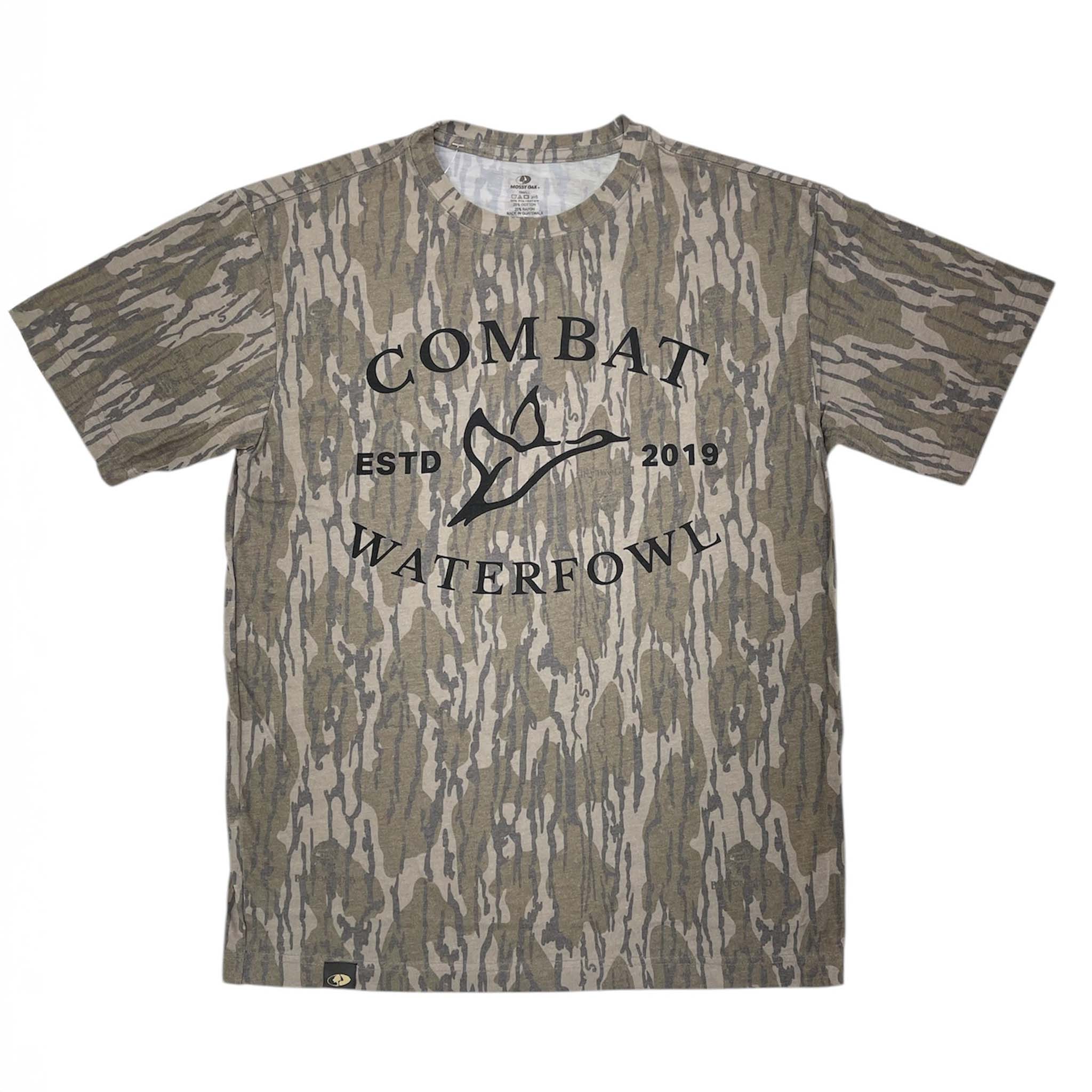 Mossy Oak Camo Combat Logo Short Sleeve T-Shirt in Bottomland