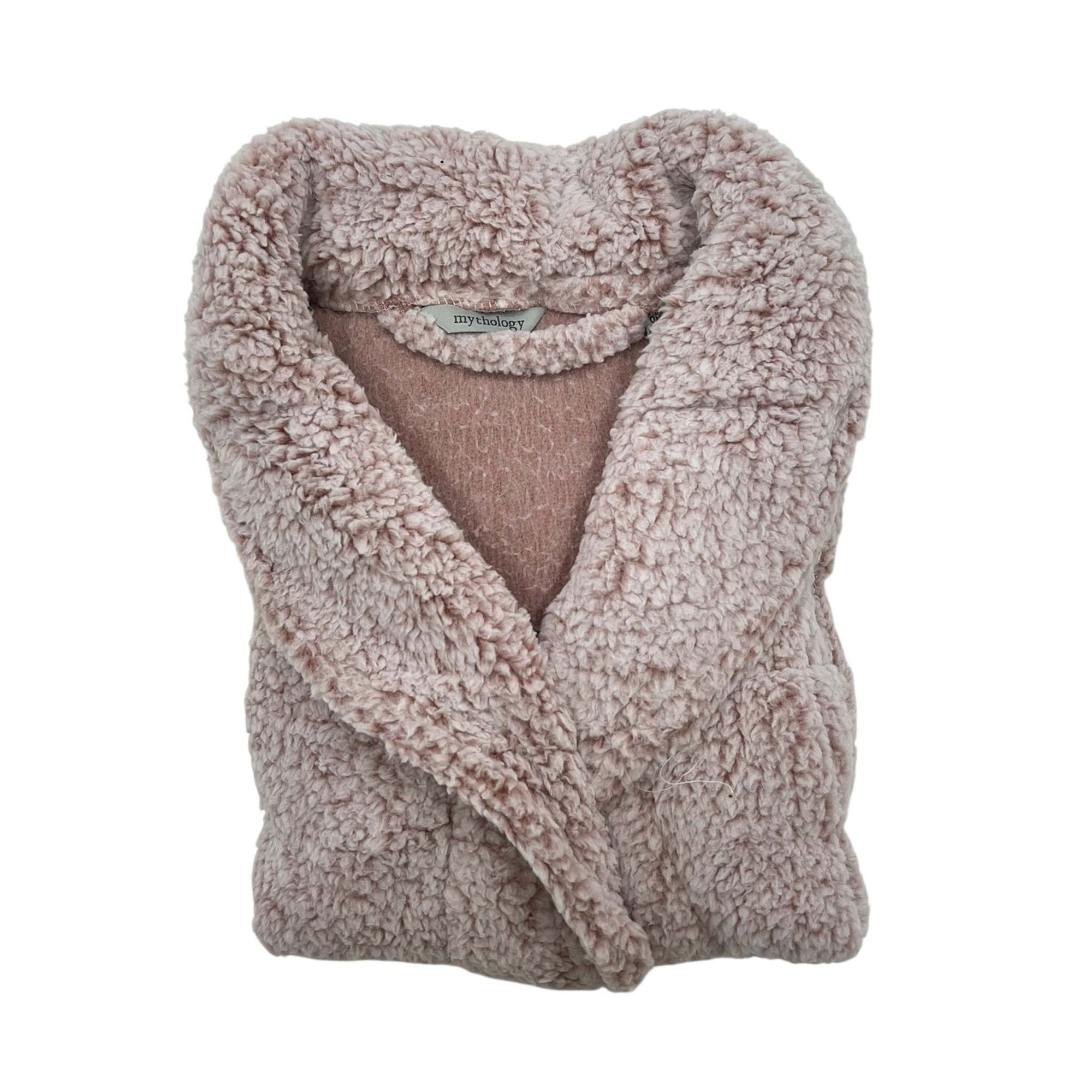 Mosaic Bath Sherpa Robe in blush