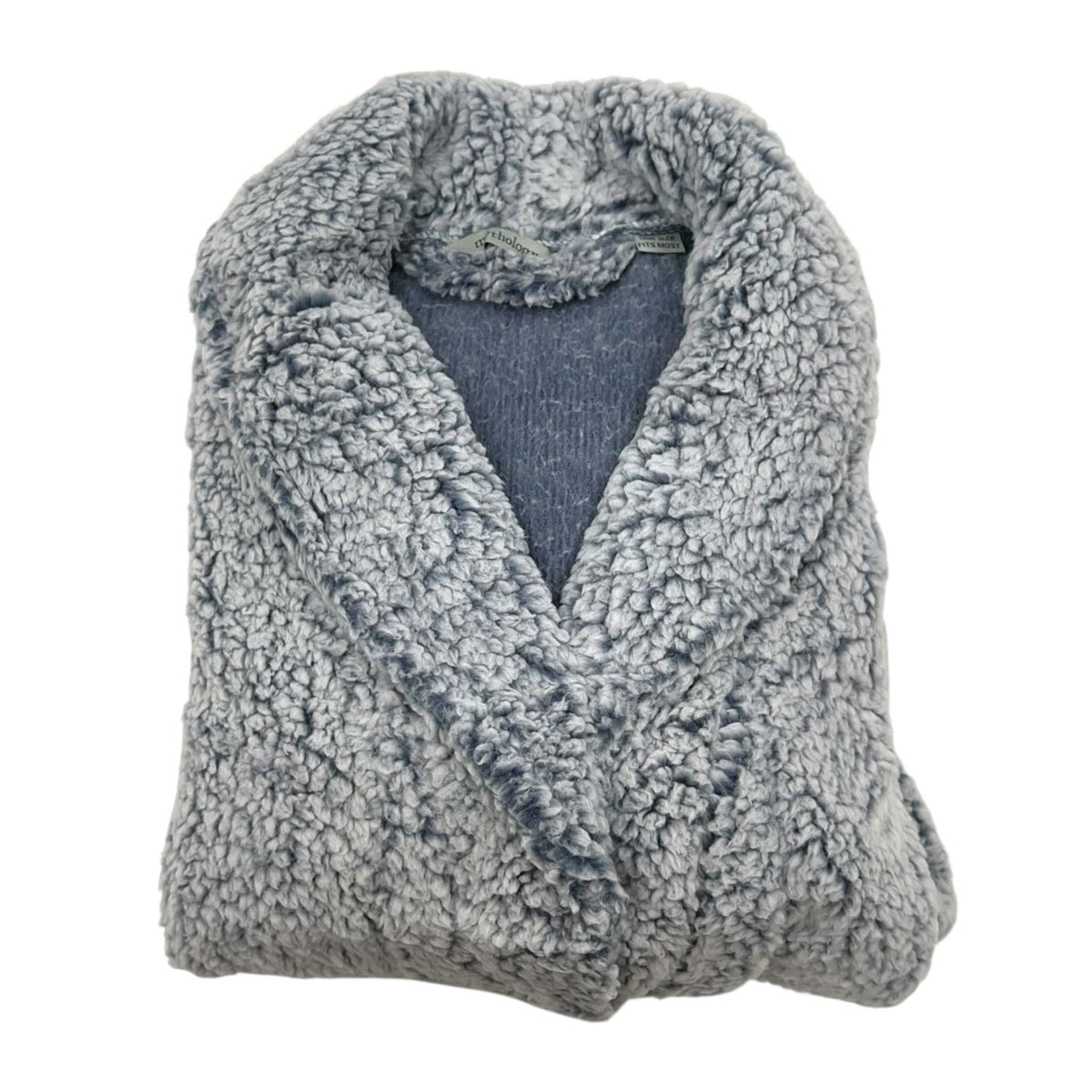 Mosaic Bath Sherpa Robe in slate