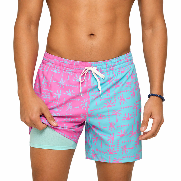 The Pacific Grid 5.5 Inch Lined Swim Shorts