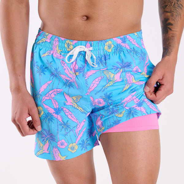 The Flock Parties 5.5 Inch Lined Swim Shorts