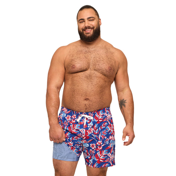 The Star-Spangled Blooms 5.5 Inch Lined Swim Shorts
