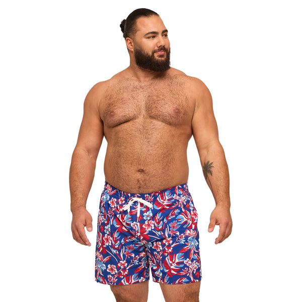 The Star-Spangled Blooms 5.5 Inch Lined Swim Shorts