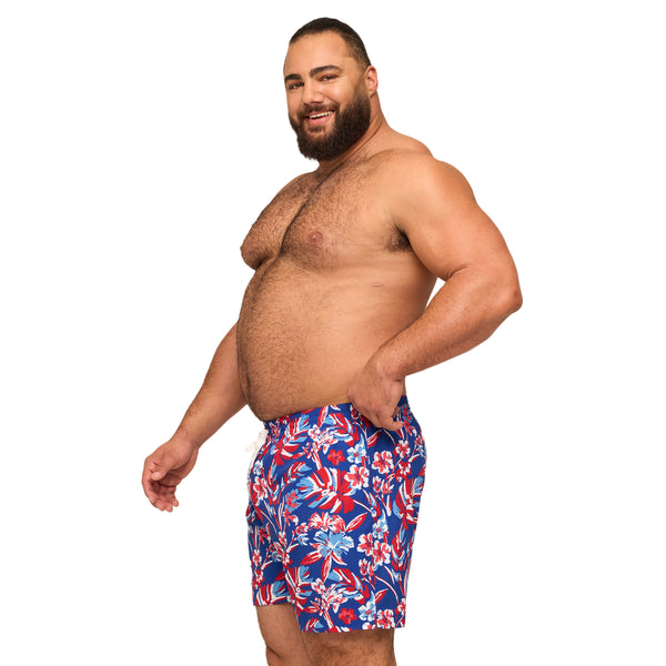 The Star-Spangled Blooms 5.5 Inch Lined Swim Shorts