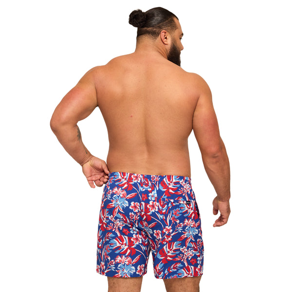 The Star-Spangled Blooms 5.5 Inch Lined Swim Shorts