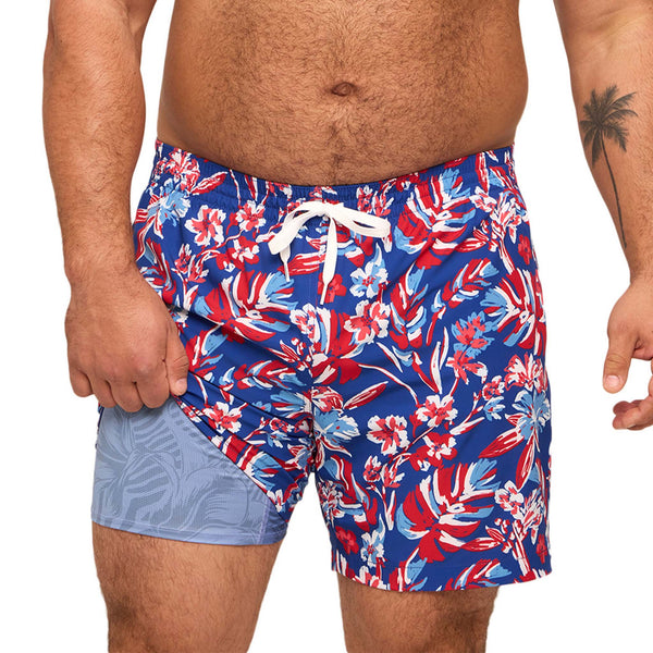 The Star-Spangled Blooms 5.5 Inch Lined Swim Shorts