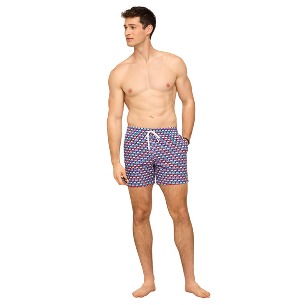 The Blue Ridge NC Flag 5.5 Inch Lined Swim Shorts