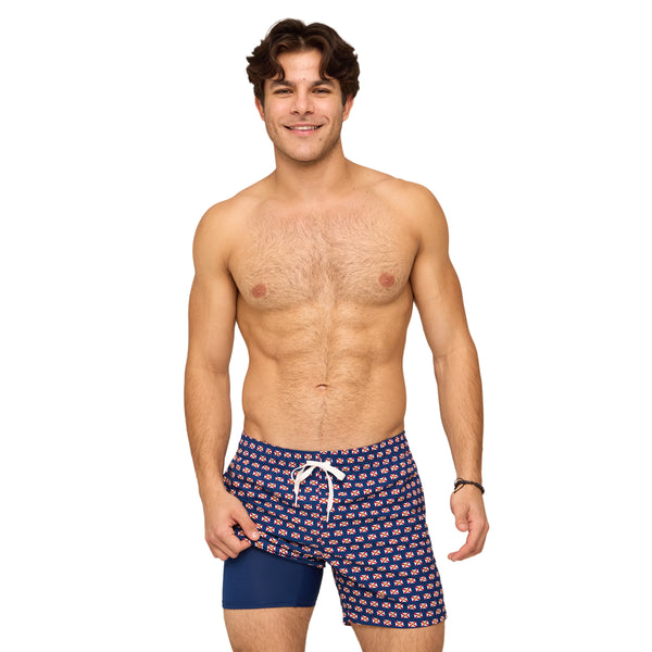 The Sunshine State Forida Flag 5.5 Inch Lined Swim Shorts