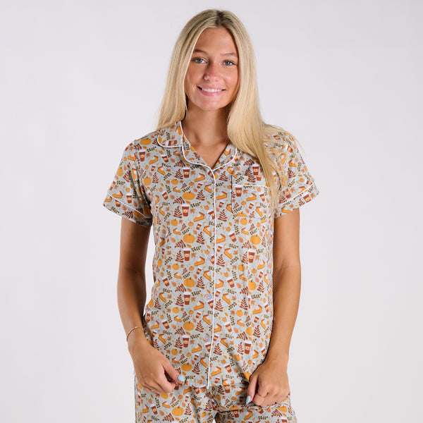 Leaves and Lattes Pajama Shirt