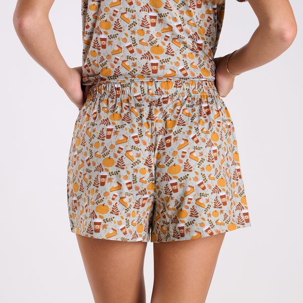 Leaves and Lattes Pajama Shorts