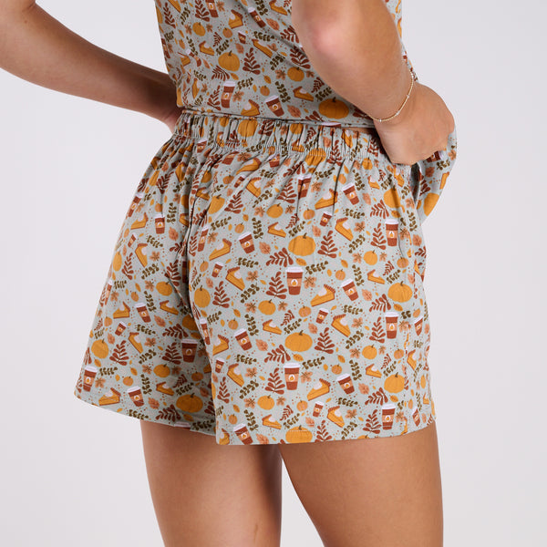 Leaves and Lattes Pajama Shorts