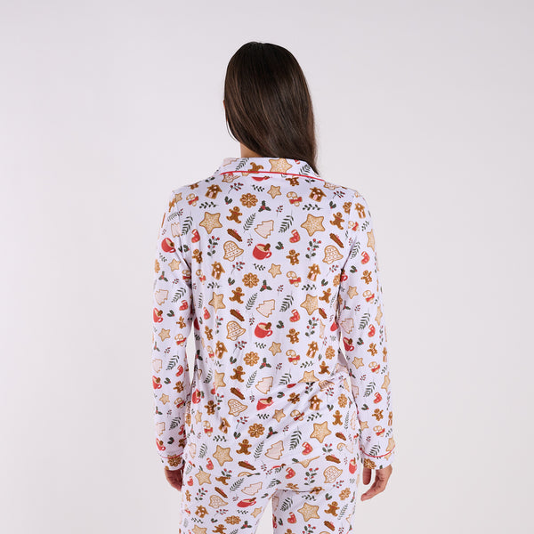 Women's Cookie Christmas Long Sleeve Sleep Top