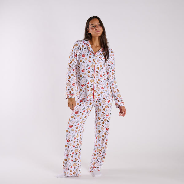 Women's Cookie Christmas Long Sleeve Sleep Top