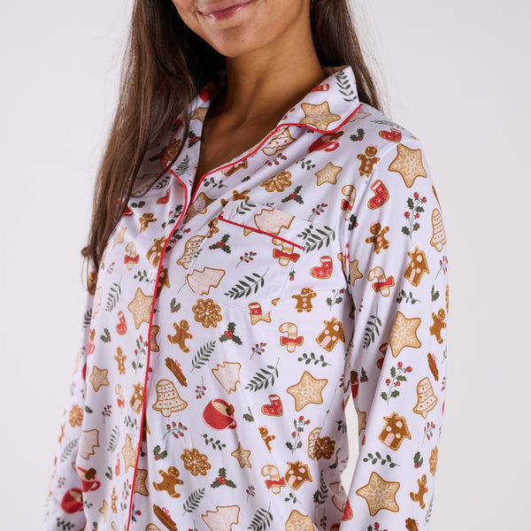 Women's Cookie Christmas Long Sleeve Sleep Top