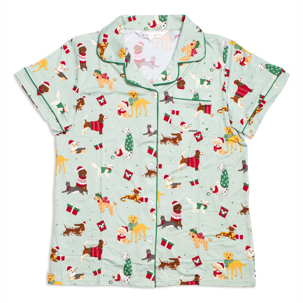 Women's Cozy Pets Short Sleeve Pajama Shirt